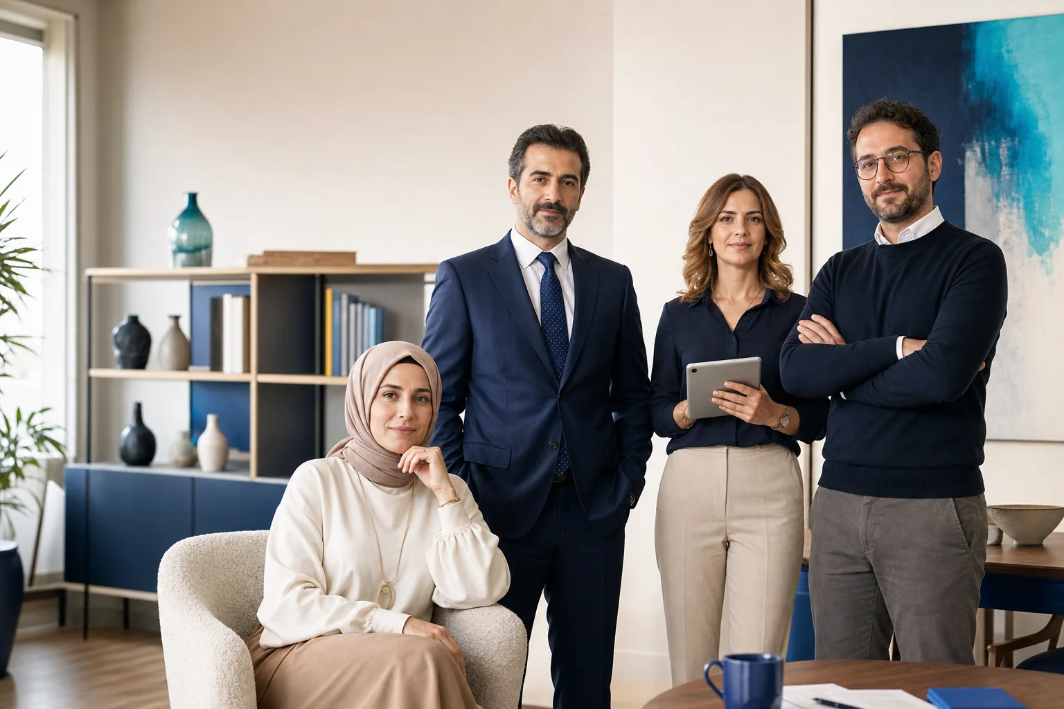 Psikoloji, hukuk, sağlık ve teknoloji alanlarını temsil eden profesyoneller